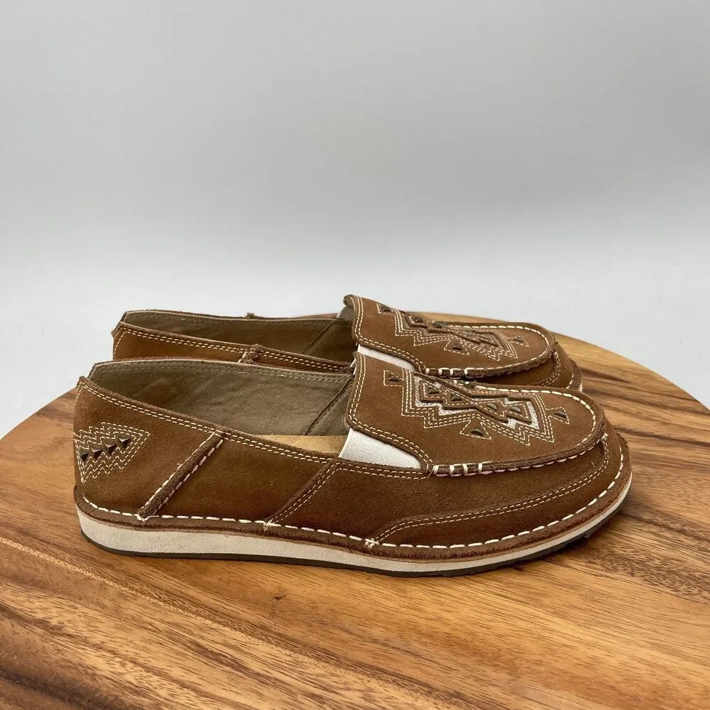 Ariat Azteca Ginger Loafers Womens Size 10 B Brown Suede Cruiser Western